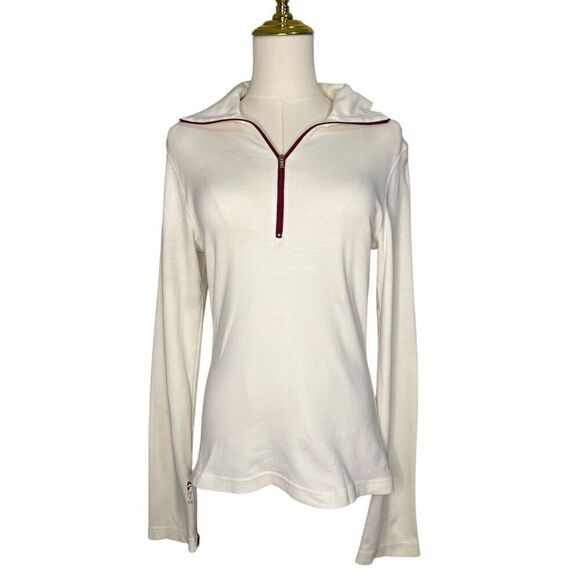 Abercrombie & Fitch Women’s Large Gym Issue 1/4 Zip Top White Vintage Y2K - Picture 1 of 7